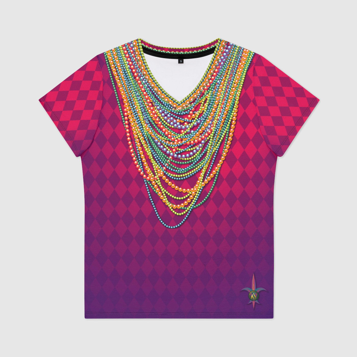 Mardi Gras Womens V-Neck T-Shirt