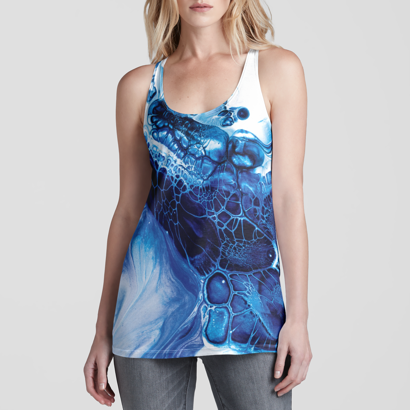 Blue Ink Racerback Tank Top