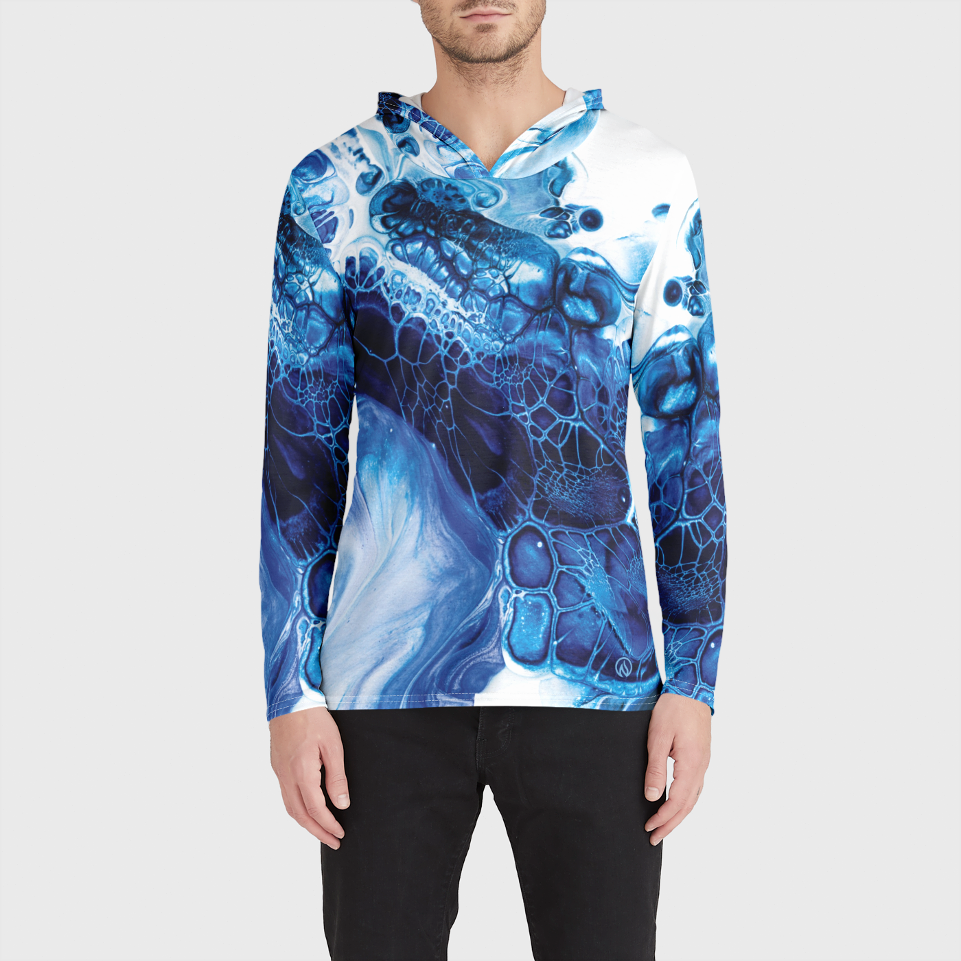 Blue Ink Tshirt Hoodie