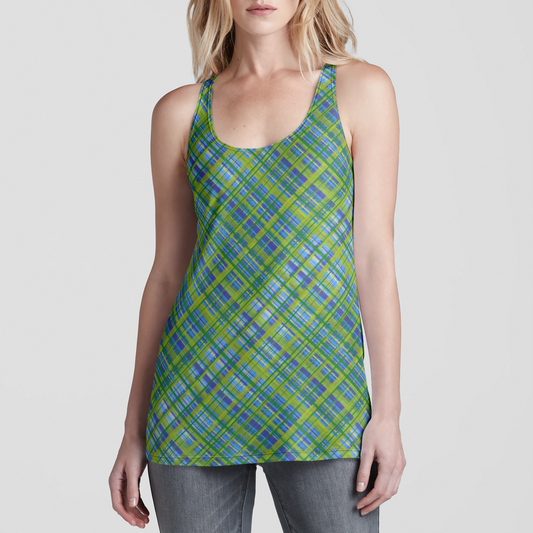 Spring Plaid Racerback Tank Top