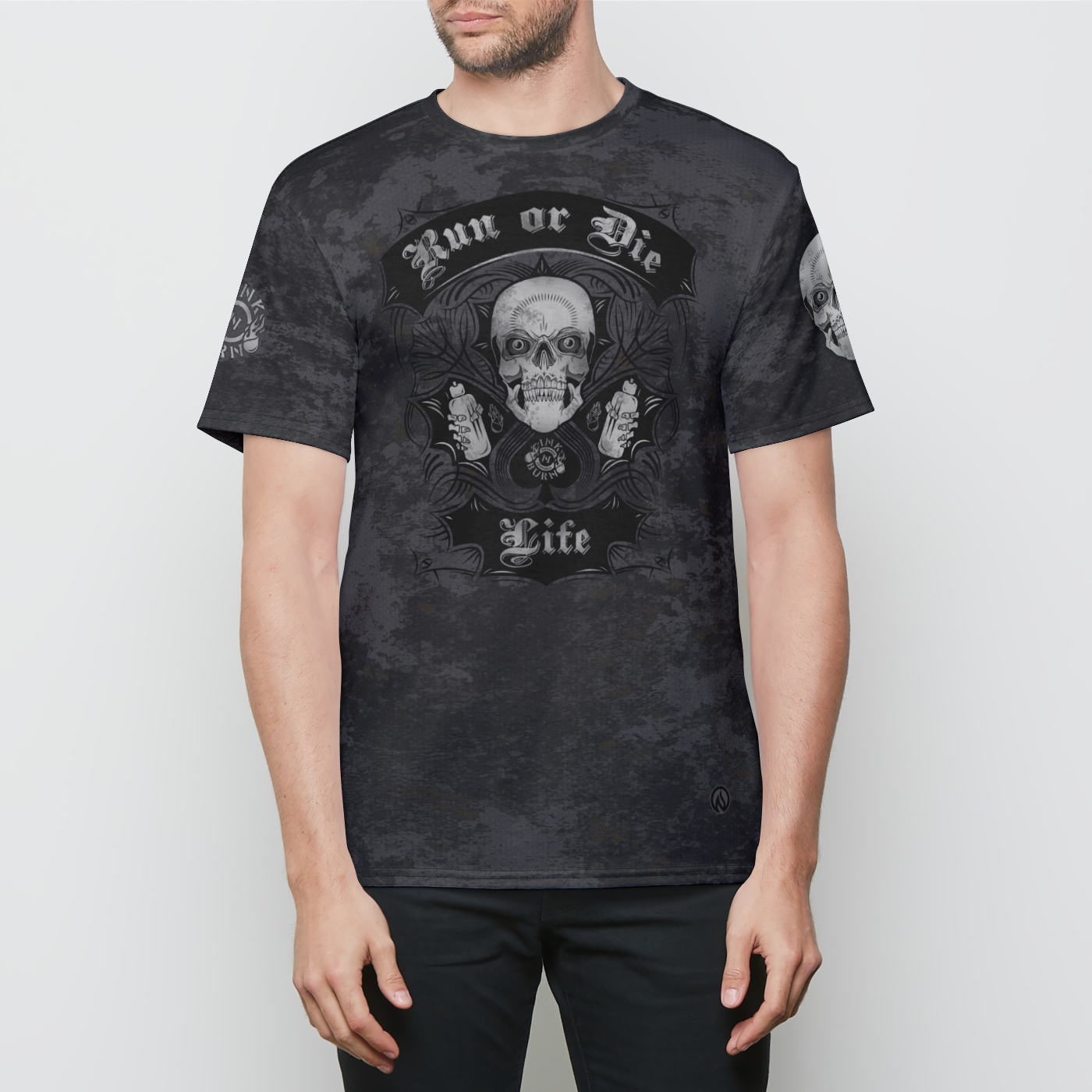 Run or Die Life Mens Crewneck T-Shirt