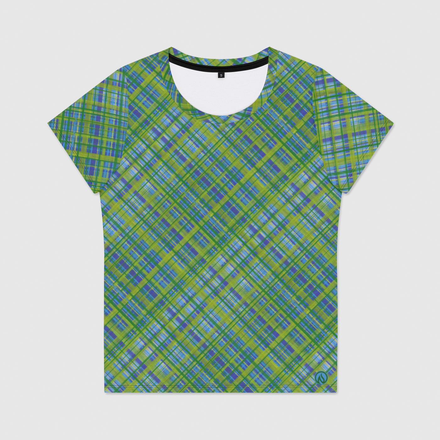 Spring Plaid Womens Scoop Neck T-Shirt