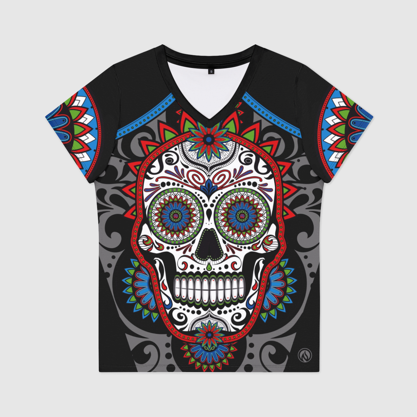 Calavera Womens V-Neck T-Shirt