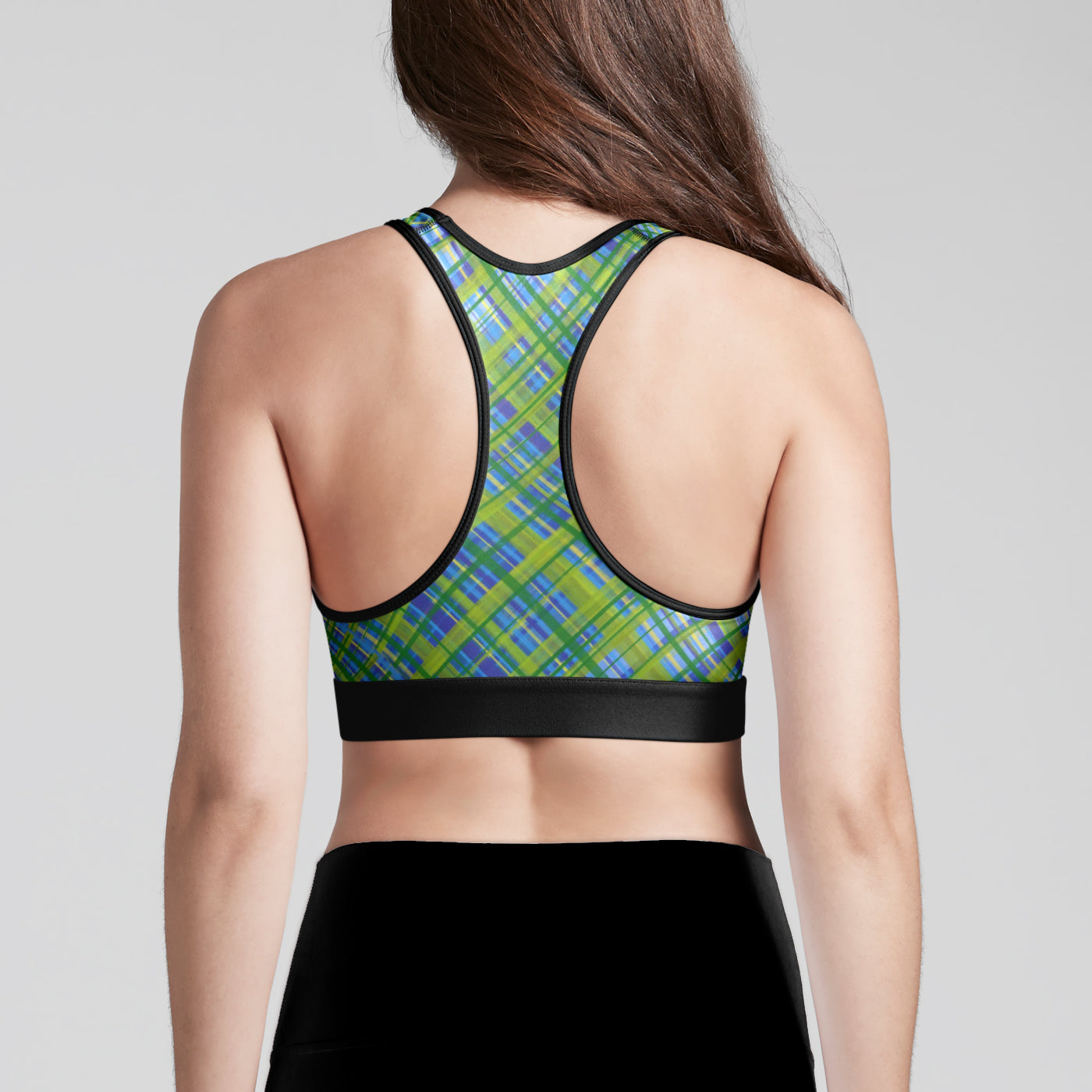 Spring Plaid Sports Bra