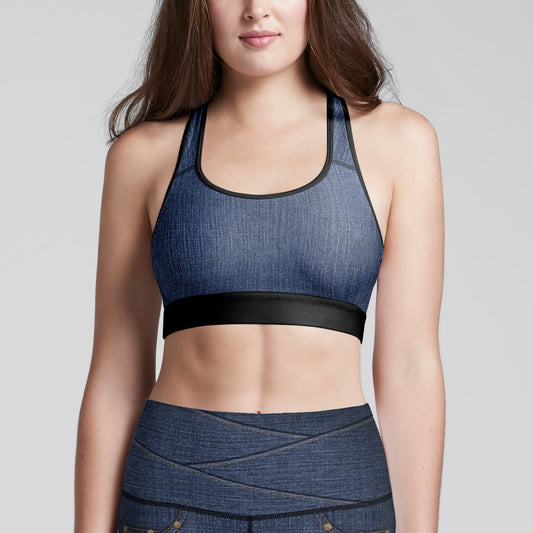 True Blue Denim Sports Bra