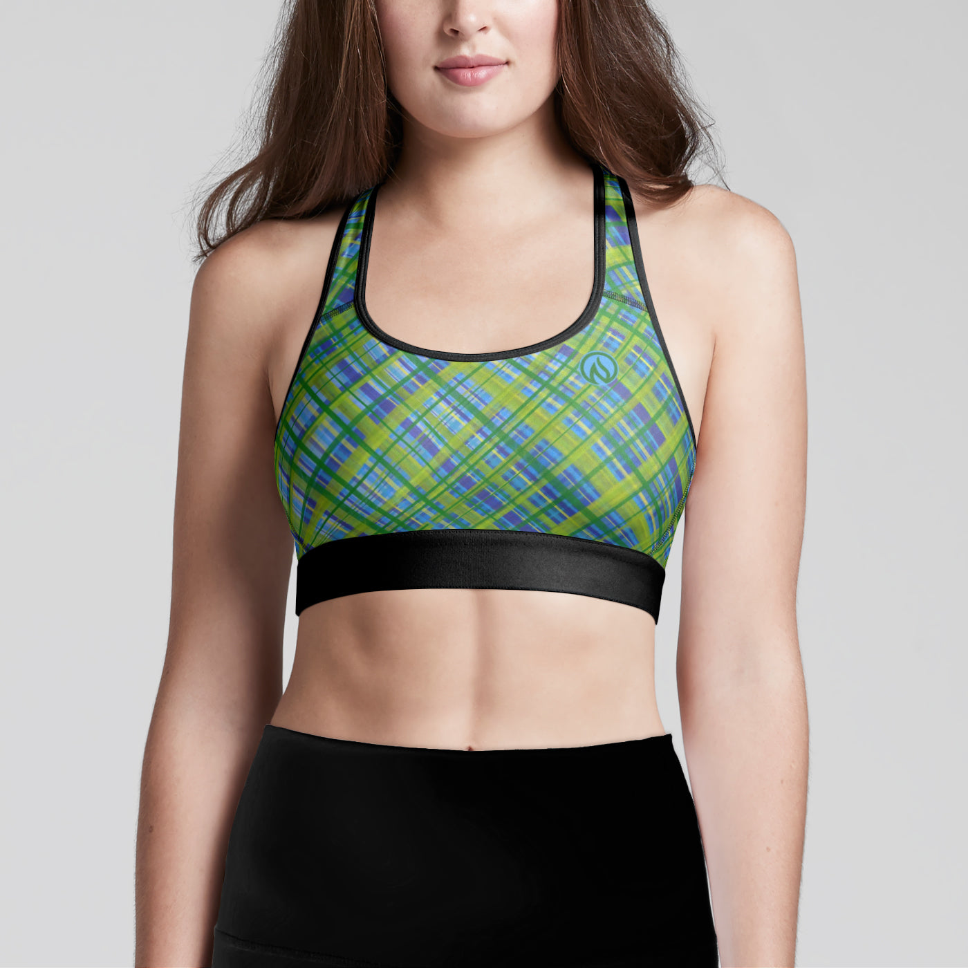 Spring Plaid Sports Bra