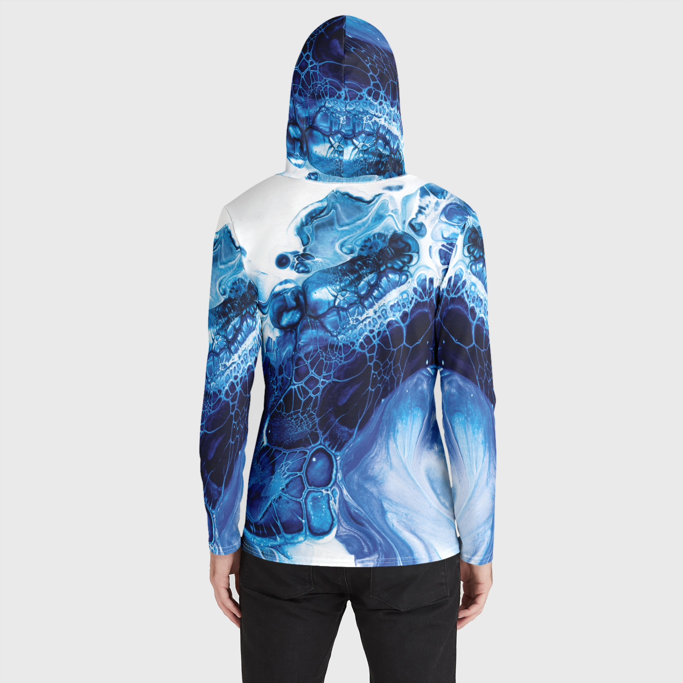 Blue Ink Tshirt Hoodie