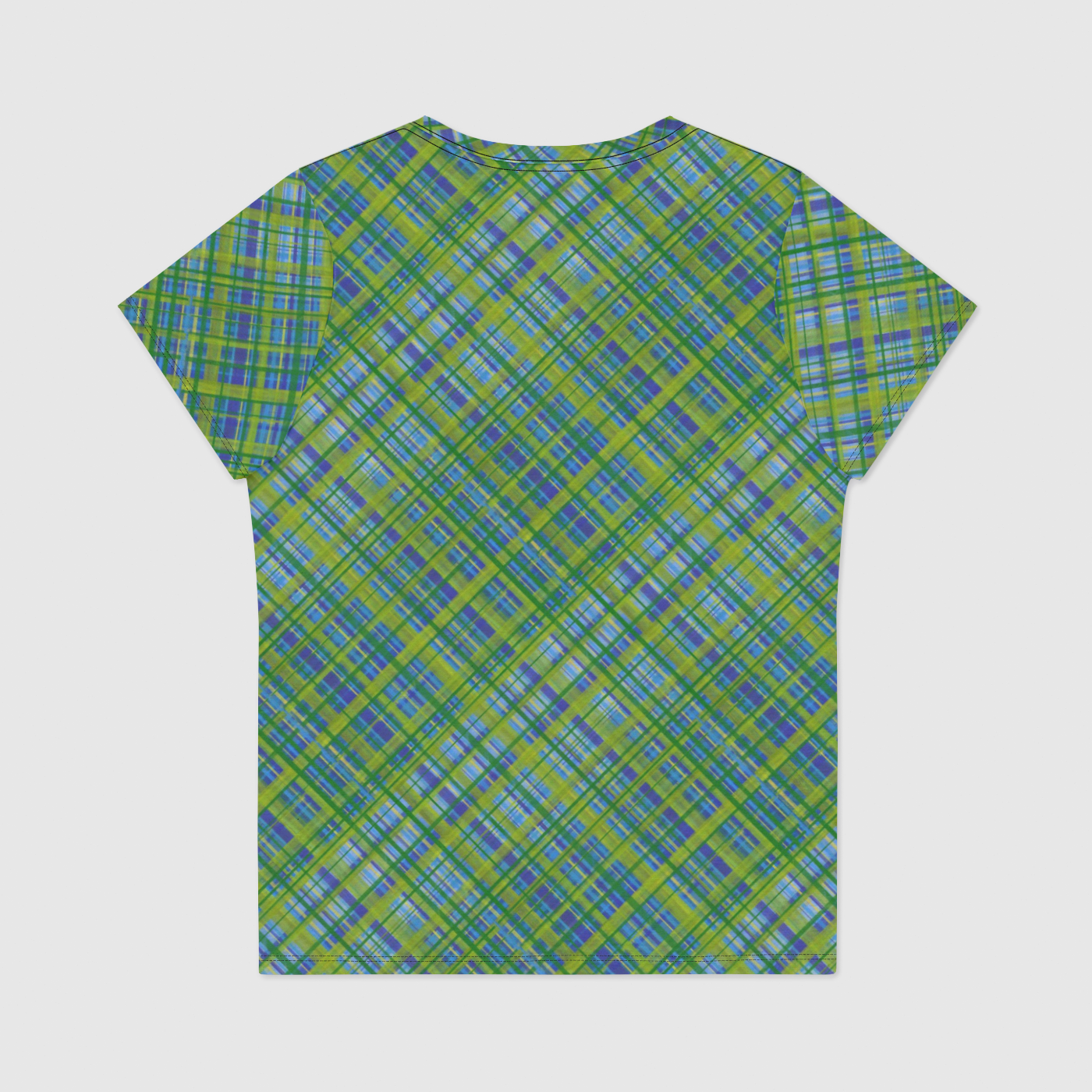 Spring Plaid Womens Scoop Neck T-Shirt