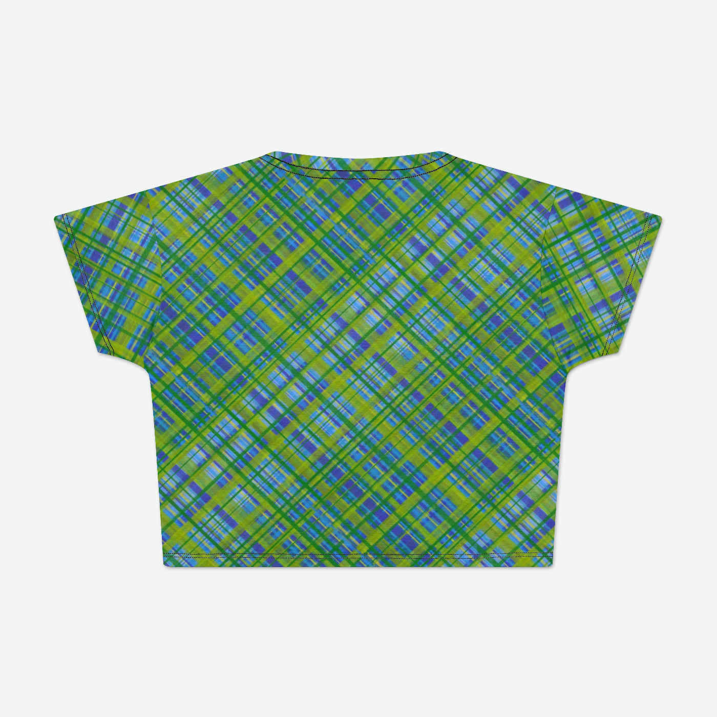 Spring Plaid Womens Crop Tee