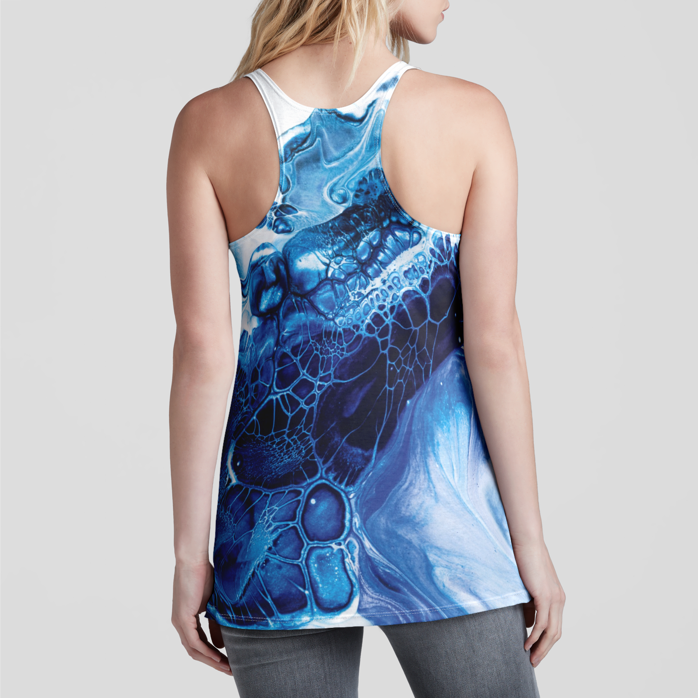 Blue Ink Racerback Tank Top