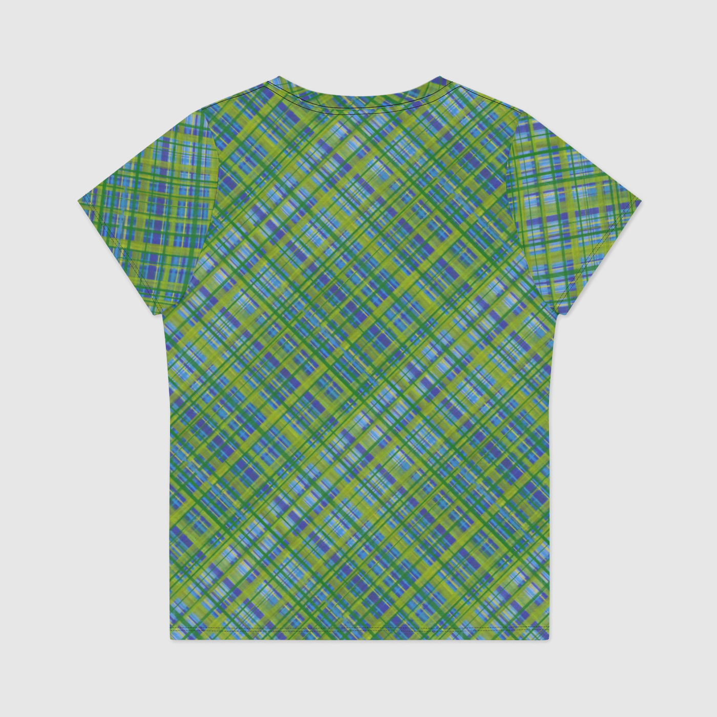 Spring Plaid Womens V-Neck T-Shirt