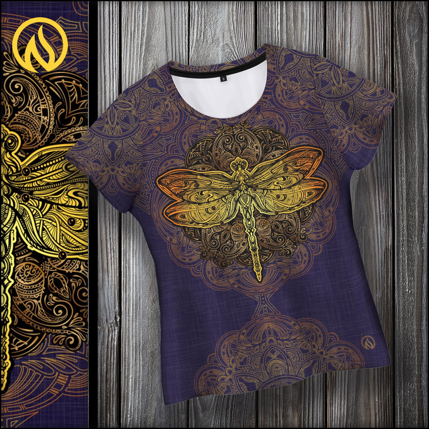 Dragonfly Mandala Scoop Neck T-Shirt