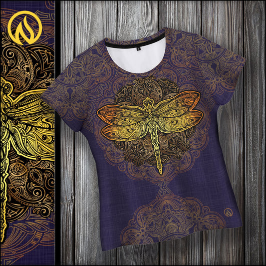 Dragonfly Mandala Scoop Neck T-Shirt