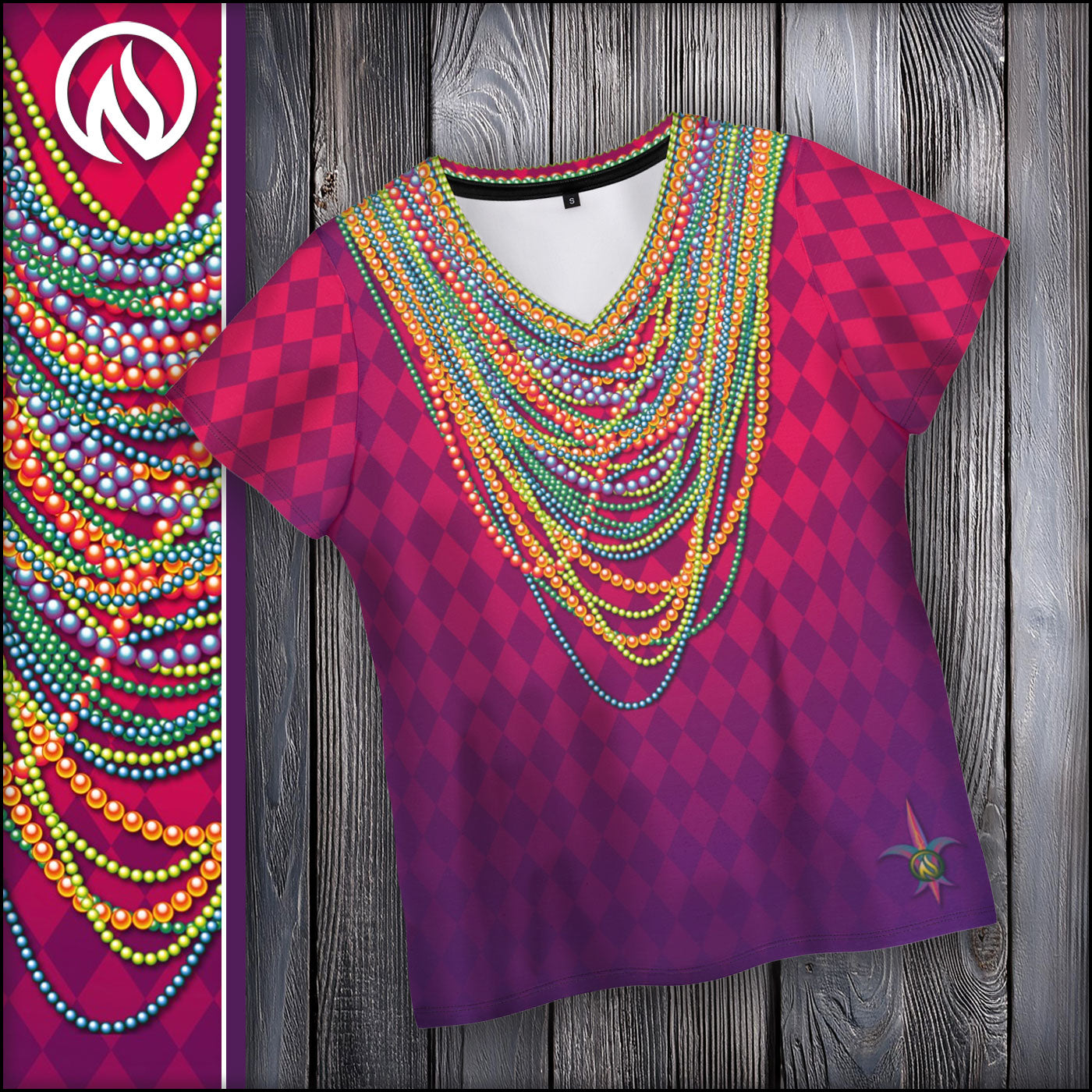 Mardi Gras Womens V-Neck T-Shirt