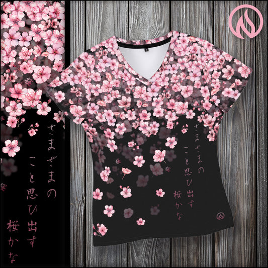 Sakura Womens V-Neck T-Shirt